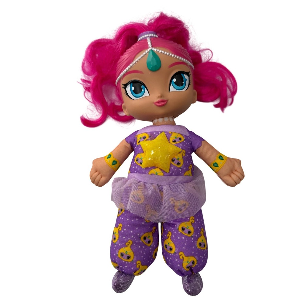 Fisher-Price Shimmer and Shine Shimmer Genie Doll Pink Hair Purple Outfit 12in